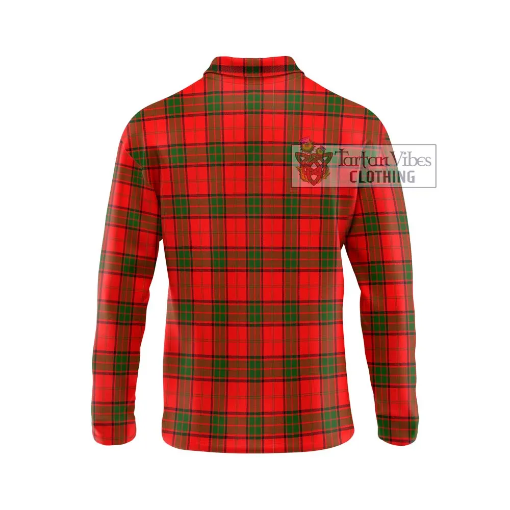 Adair Tartan Long Sleeve Polo Shirt with Family Crest DNA In Me Style