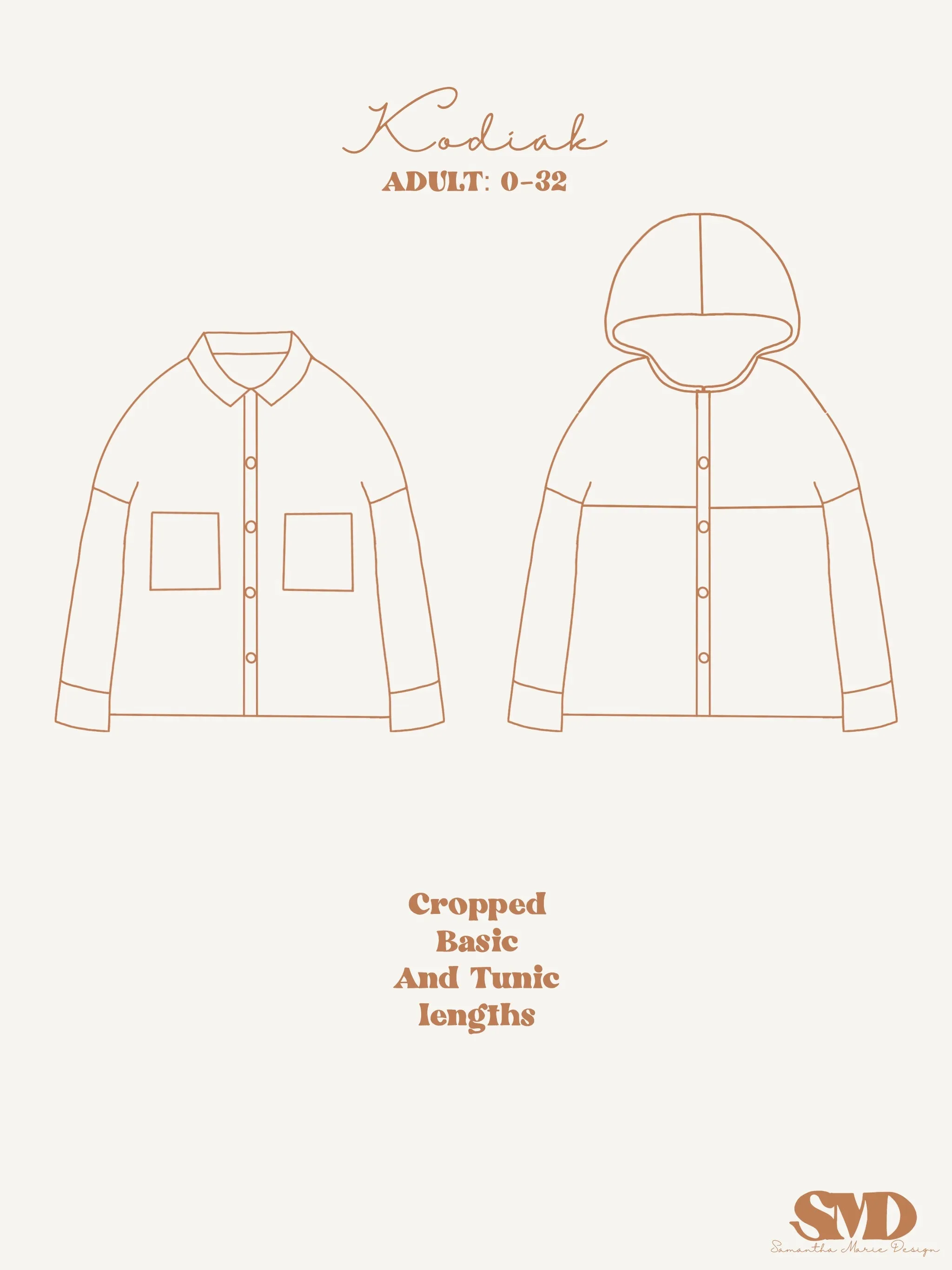 Adult Kodiak Shacket Digital Sewing Pattern Sizes 0-32