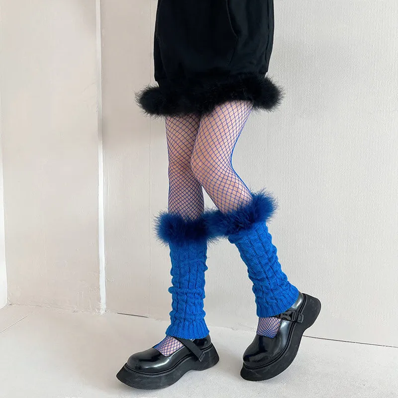 Aesthetic y2k fluffy leg warmers