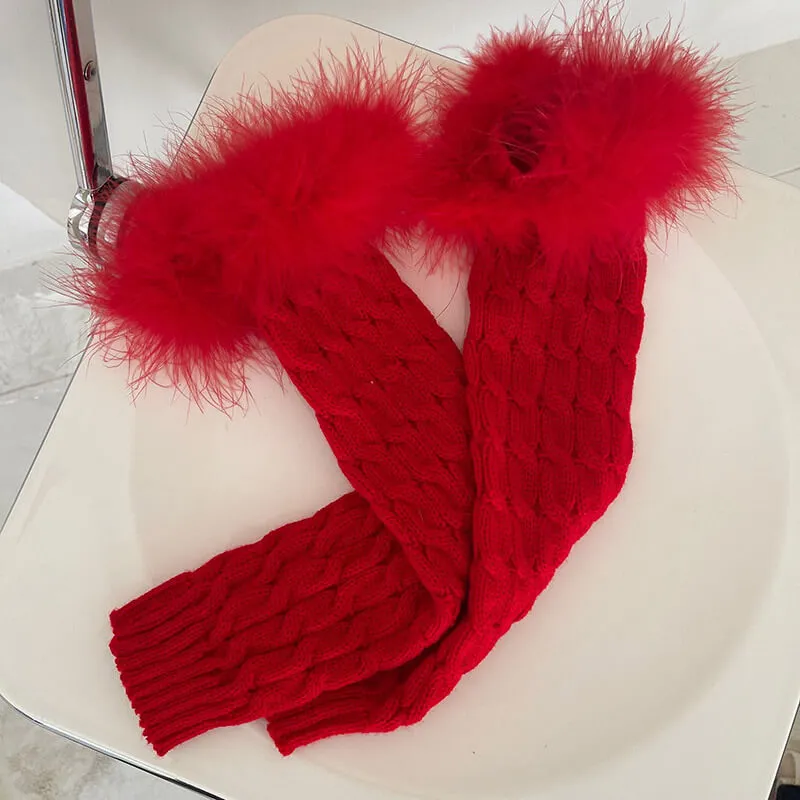 Aesthetic y2k fluffy leg warmers