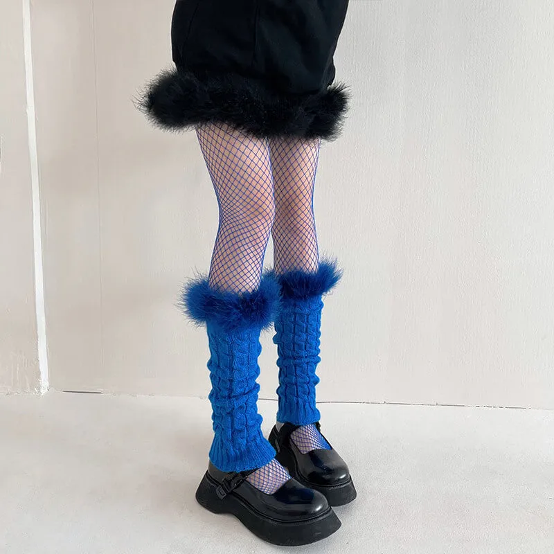 Aesthetic y2k fluffy leg warmers
