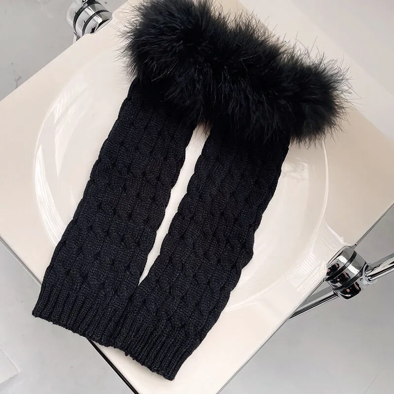 Aesthetic y2k fluffy leg warmers