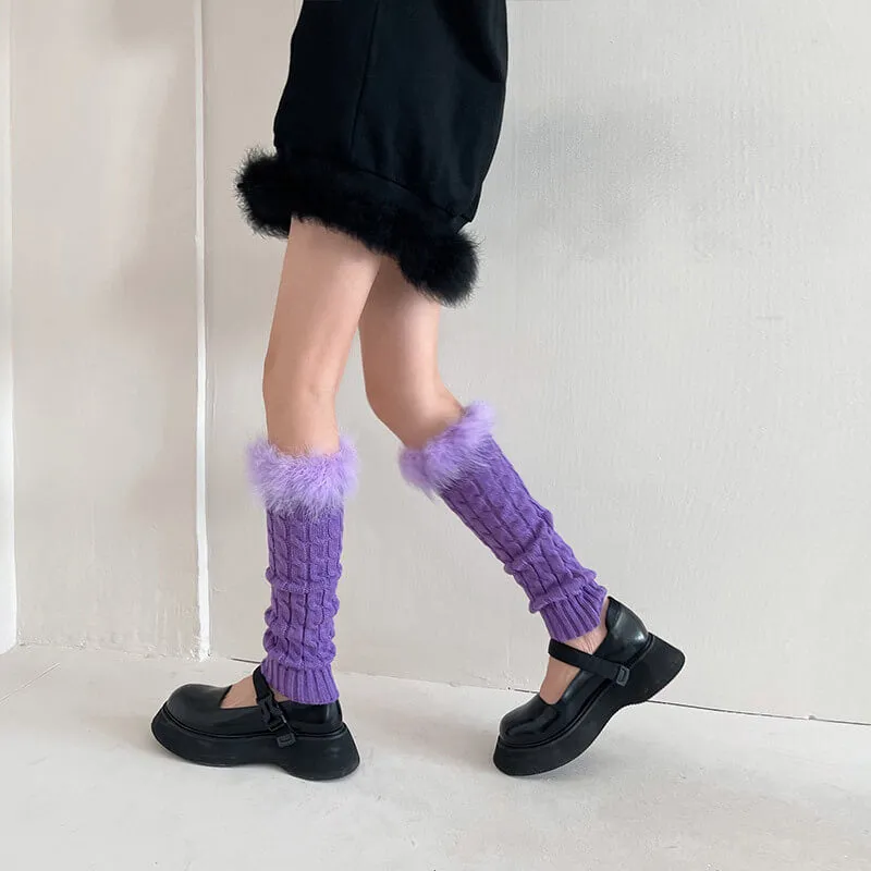 Aesthetic y2k fluffy leg warmers