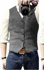 Aidase Men's Casual Suit Vest Steampunk Style Wedding Best Man Waistcoat