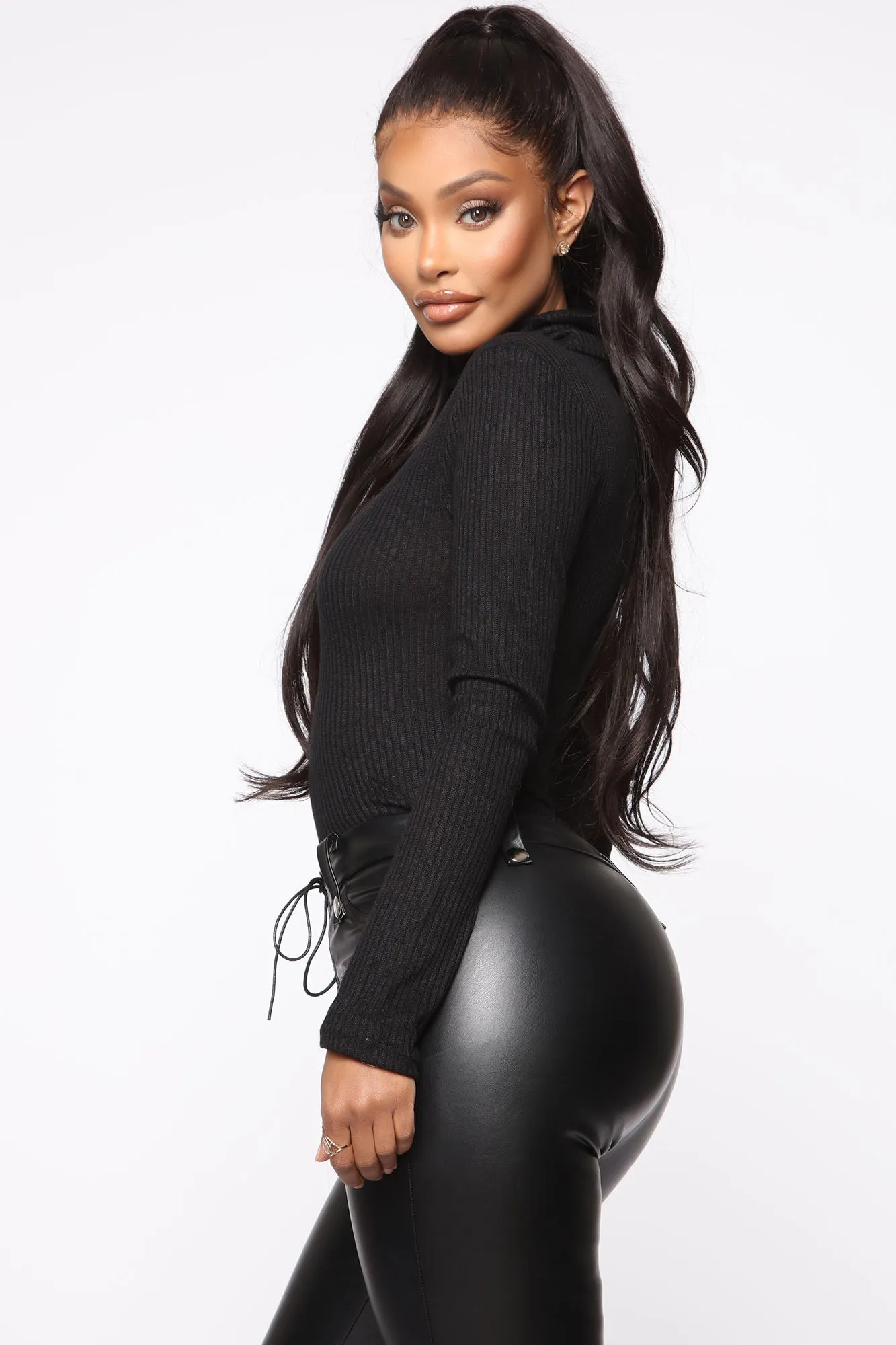 Always Actin' This Way Ribbed Top - Black