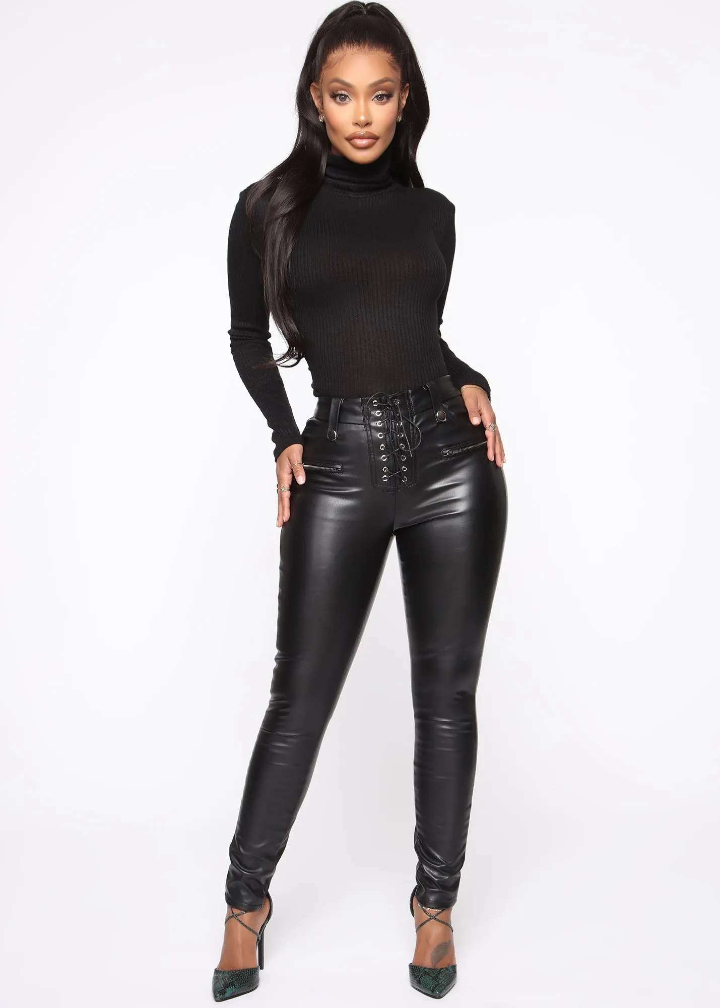 Always Actin' This Way Ribbed Top - Black