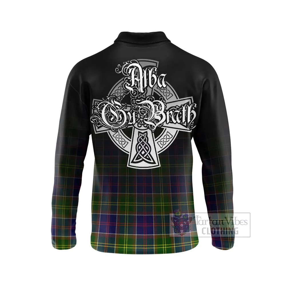Arnott Tartan Long Sleeve Polo Shirt Featuring Alba Gu Brath Family Crest Celtic Inspired
