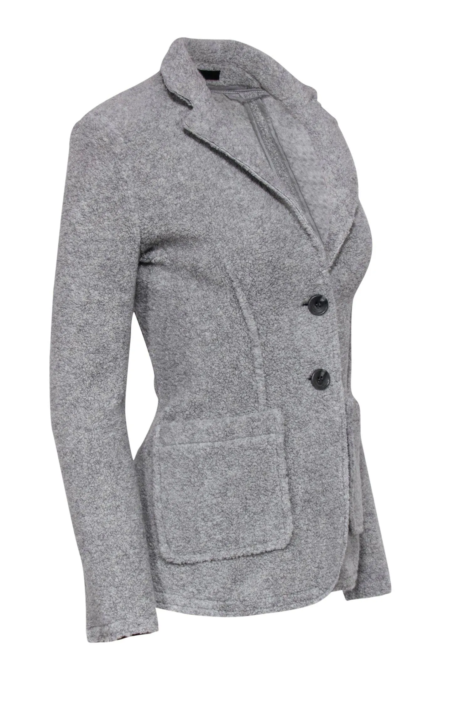 ATM Anthony Thomas Melillo - Grey Faux Shearling Button-Up Jacket Sz P
