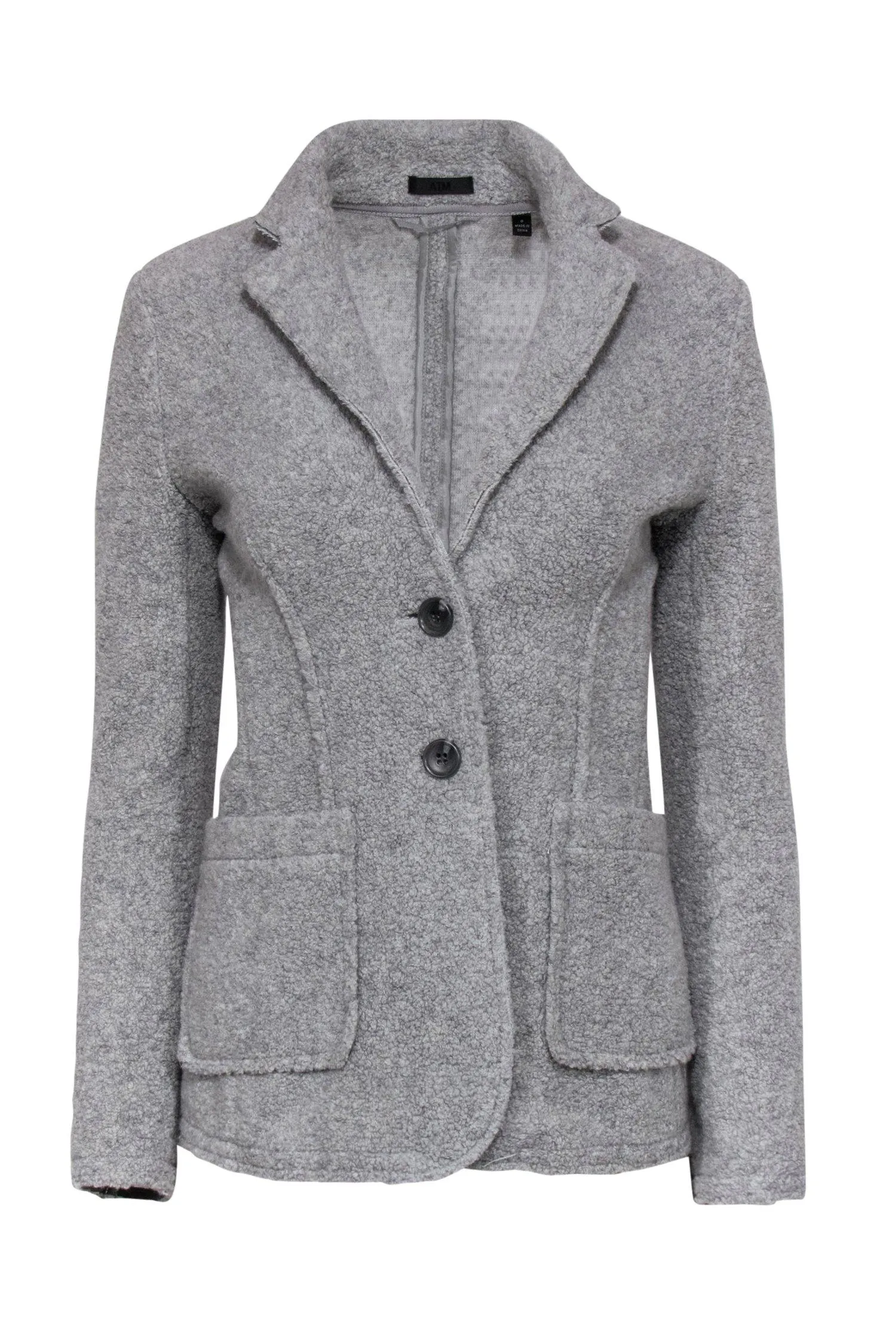 ATM Anthony Thomas Melillo - Grey Faux Shearling Button-Up Jacket Sz P