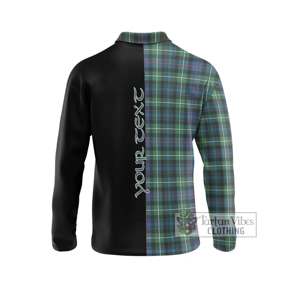 Baillie Ancient Tartan Long Sleeve Polo Shirt with Family Crest and Half Of Me Style