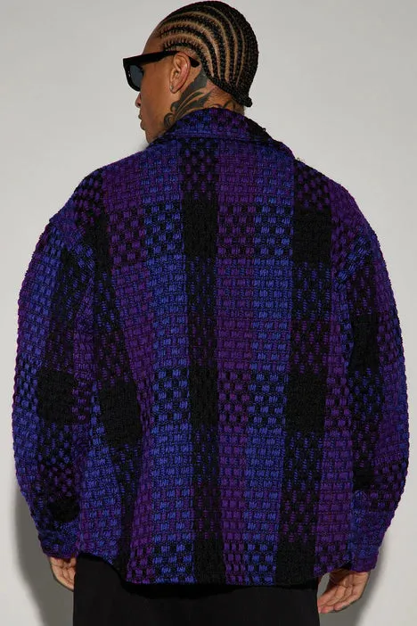 Beverly Tweed Shacket - Purple/combo
