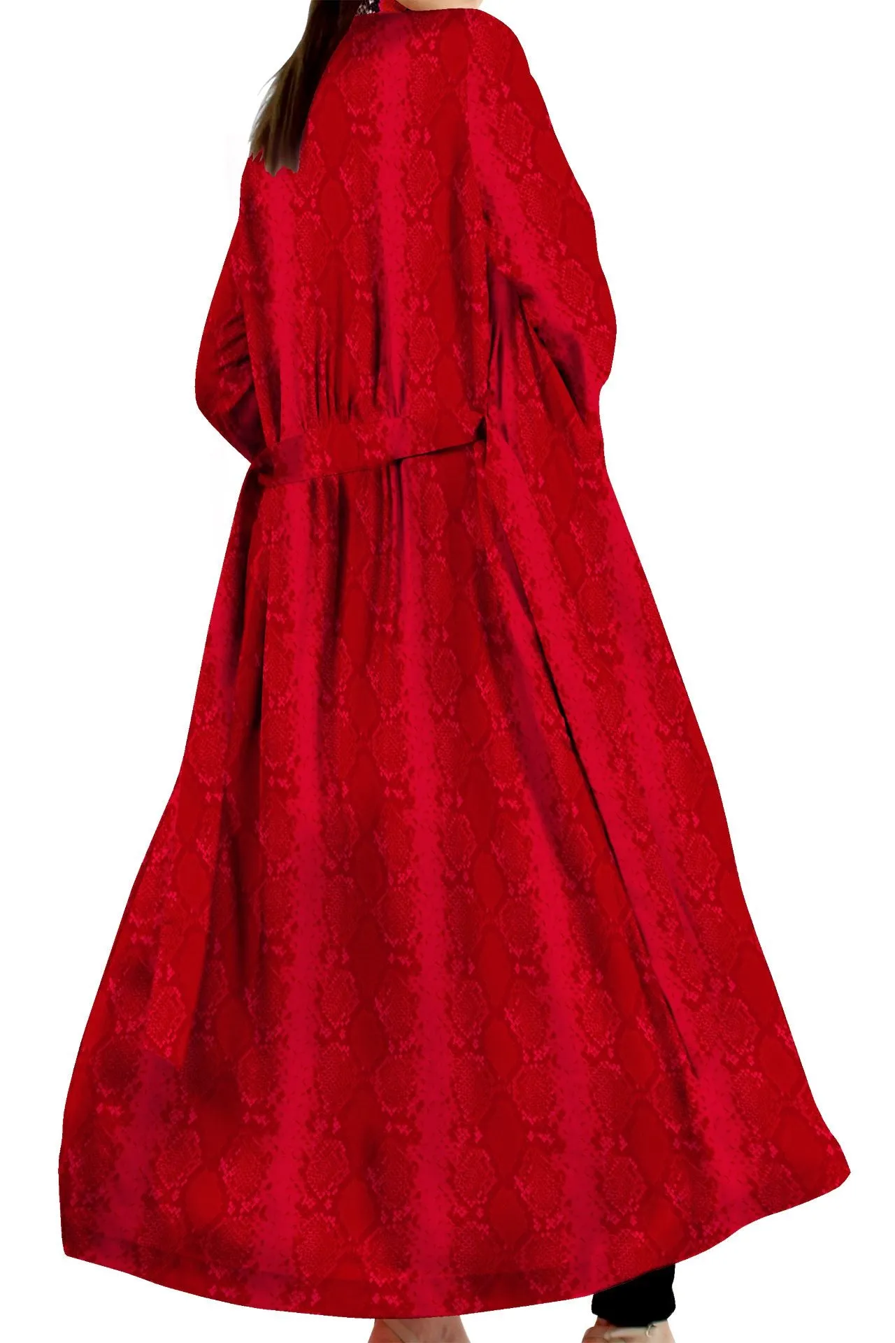 Biodegradable  Sustainable Silk  Long Robe Dress in Blood Stone