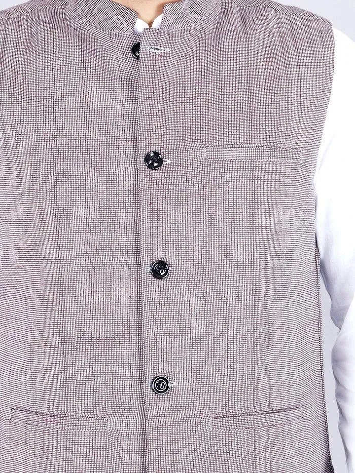 Black White Handwoven Cotton Modi Jacket