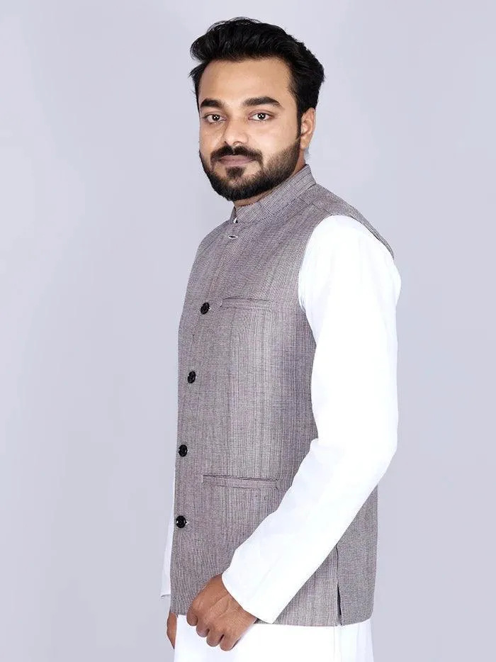 Black White Handwoven Cotton Modi Jacket