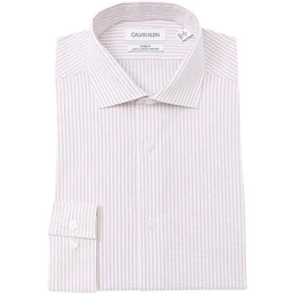 Calvin Klein Steel  Slim Fit Stretch non iron Dress Shirt Gray Multi