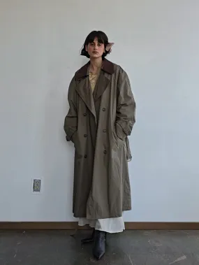 Classic Khaki Double Breasted Trench Coat (L)