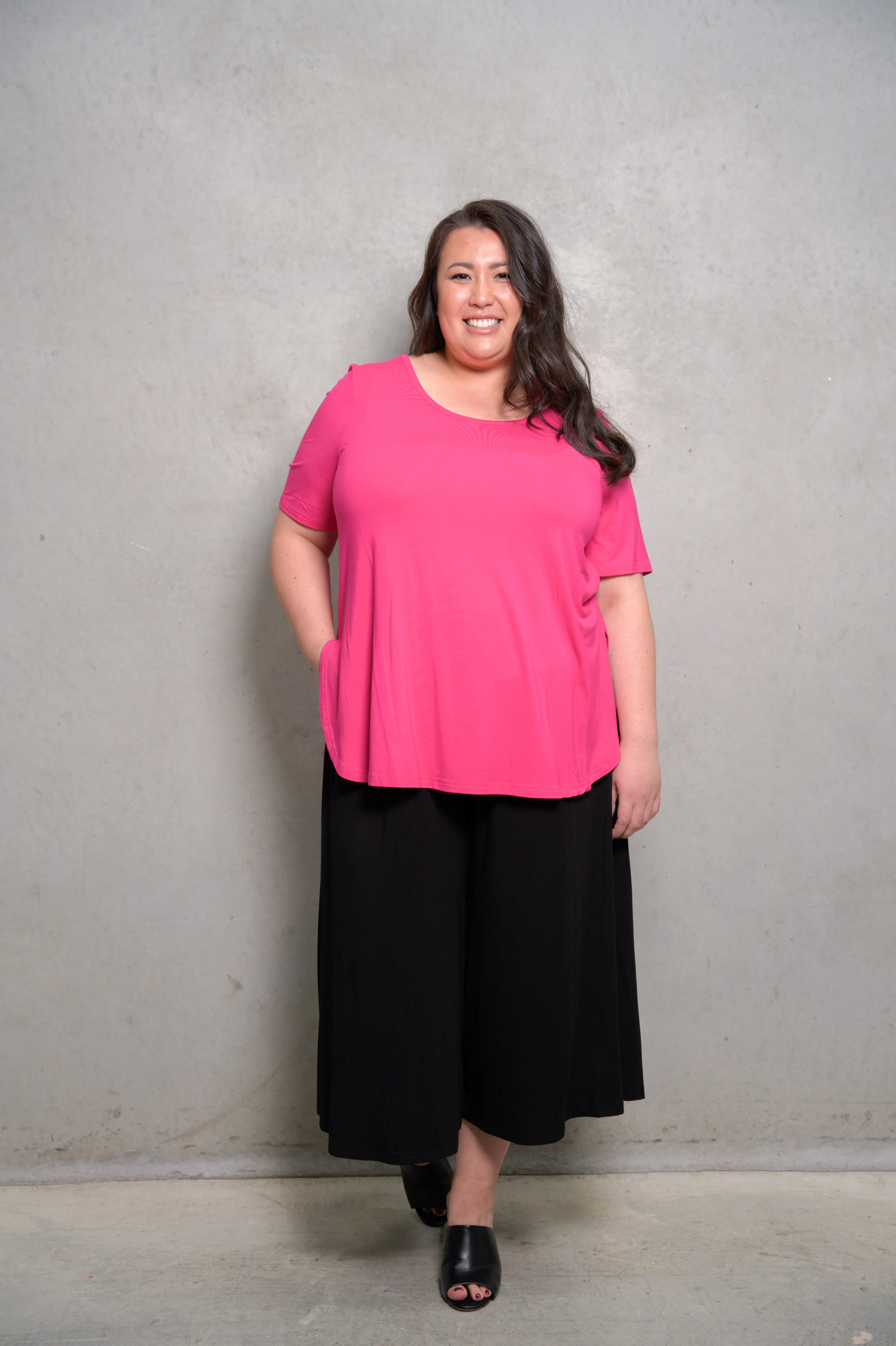 'CRYSTAL' Bamboo S/S Top - Pink