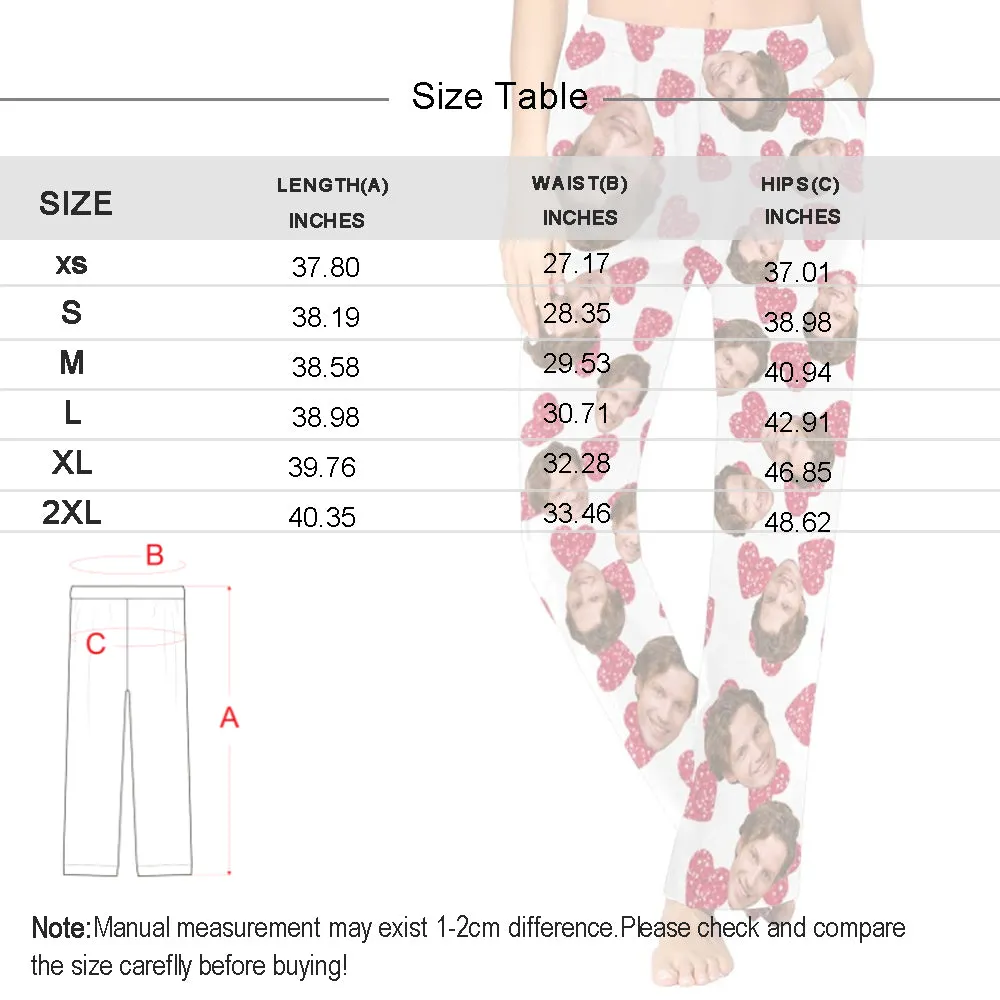 Custom Girlfriend's Face Sleepwear Personalized Women's Slumber Party Long Pajama Pants