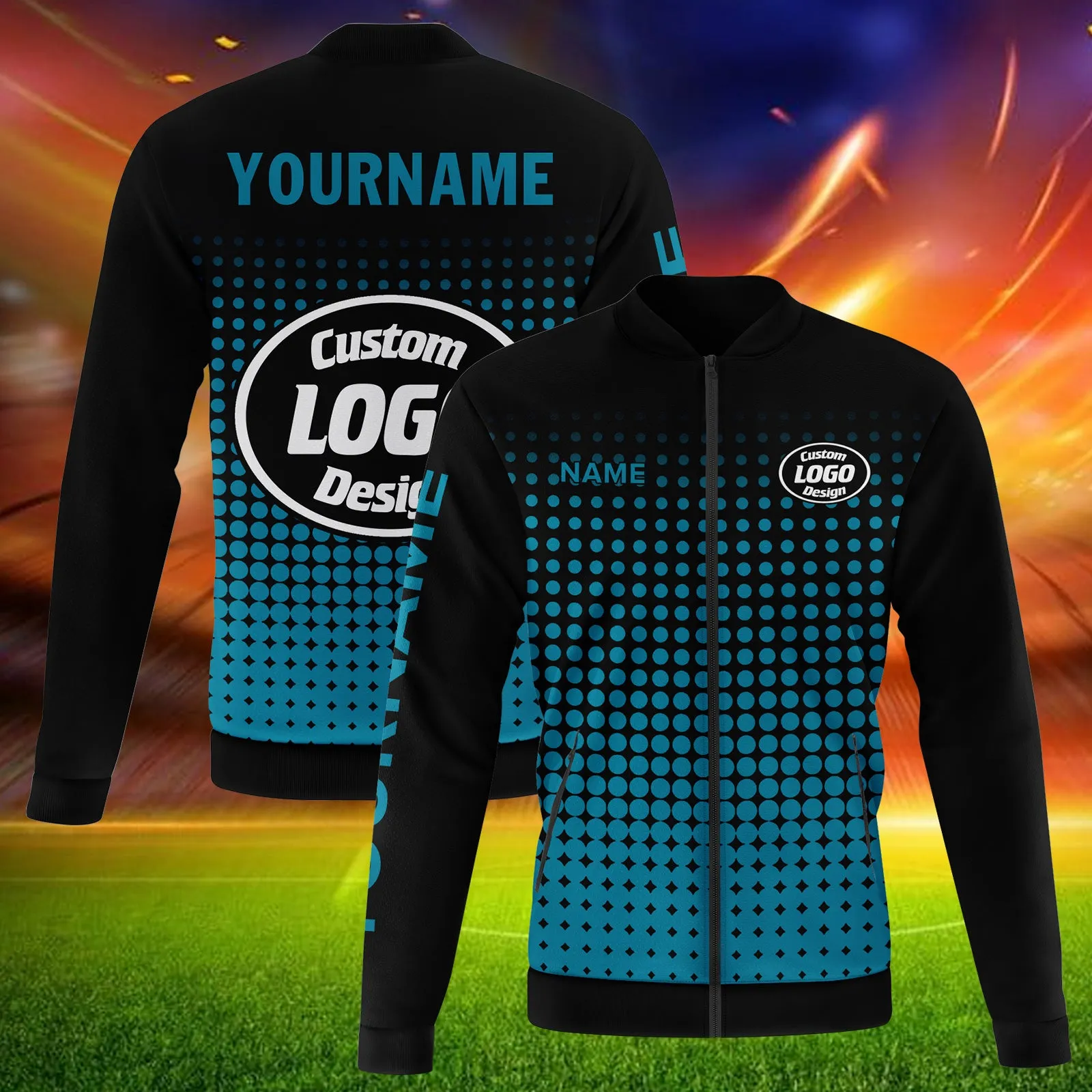 Custom Jacket Bomber Full-Snap Varsity Letterman Personalized Jacket PR092-D020346-15