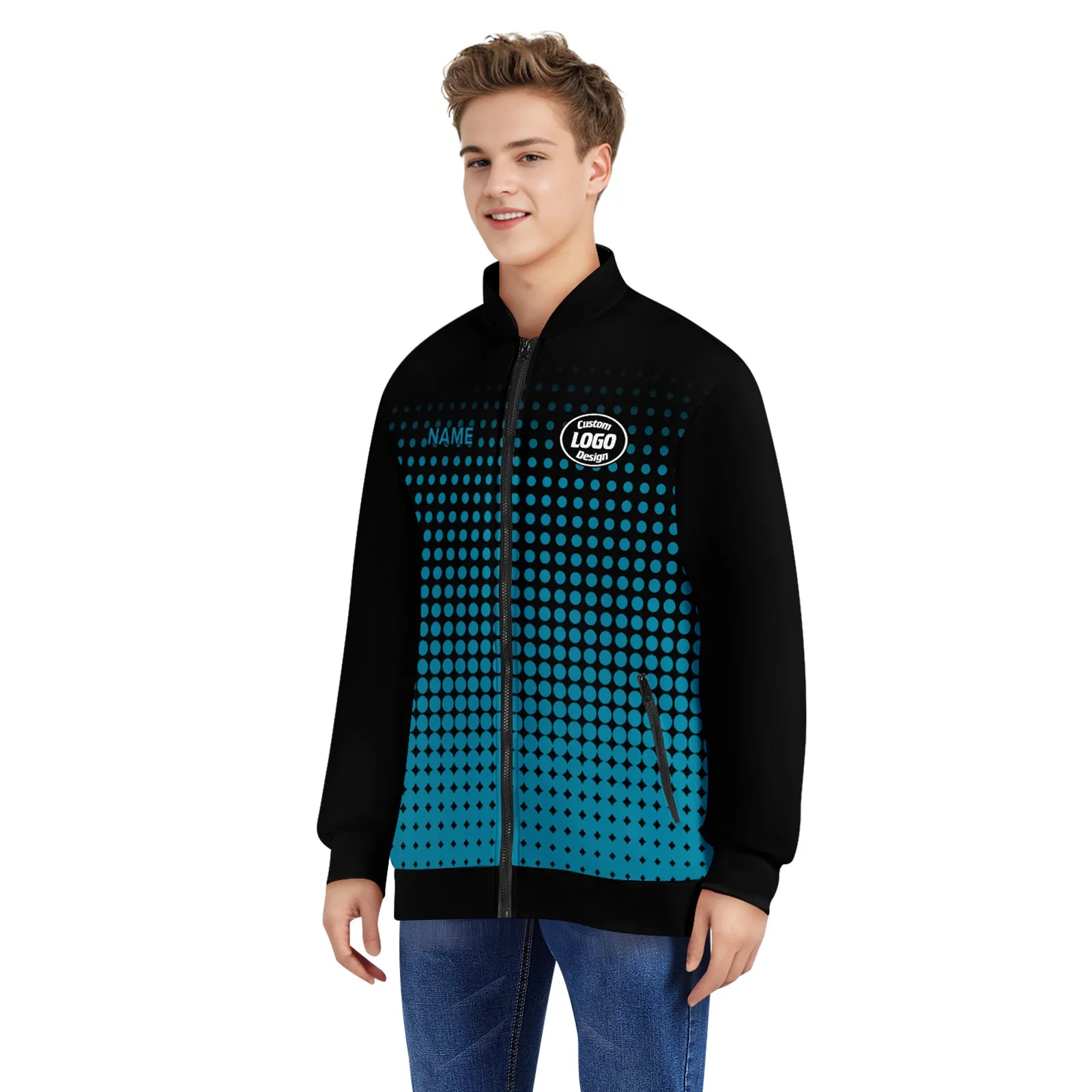 Custom Jacket Bomber Full-Snap Varsity Letterman Personalized Jacket PR092-D020346-15