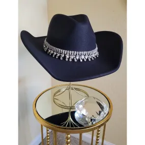 Daddy Lessons Rhinestone Hat Black