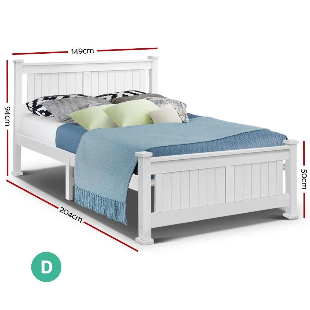 Double Package | Airlie Bed White & Normay Series Pillow Top Mattress (Medium Firm)