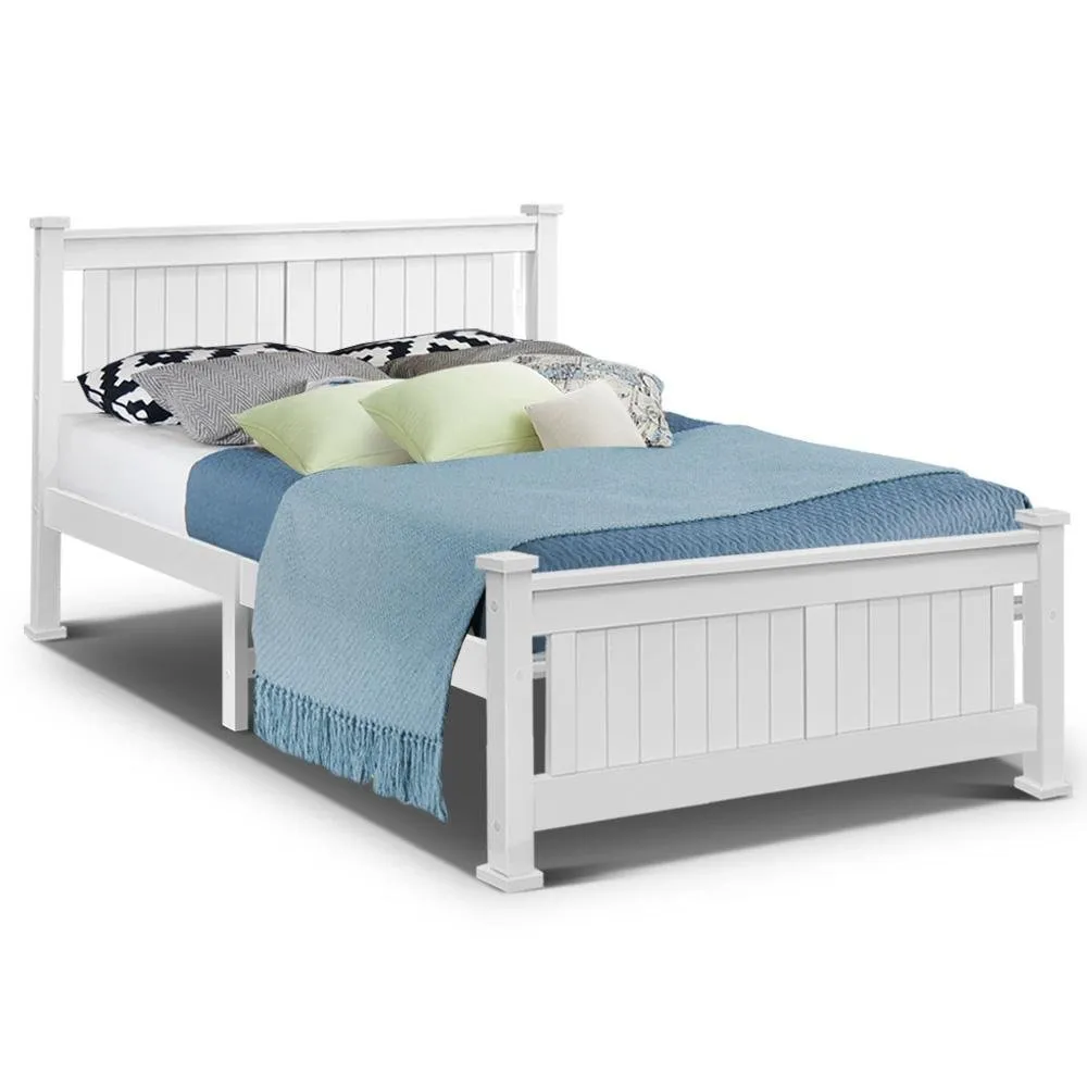 Double Package | Airlie Bed White & Normay Series Pillow Top Mattress (Medium Firm)