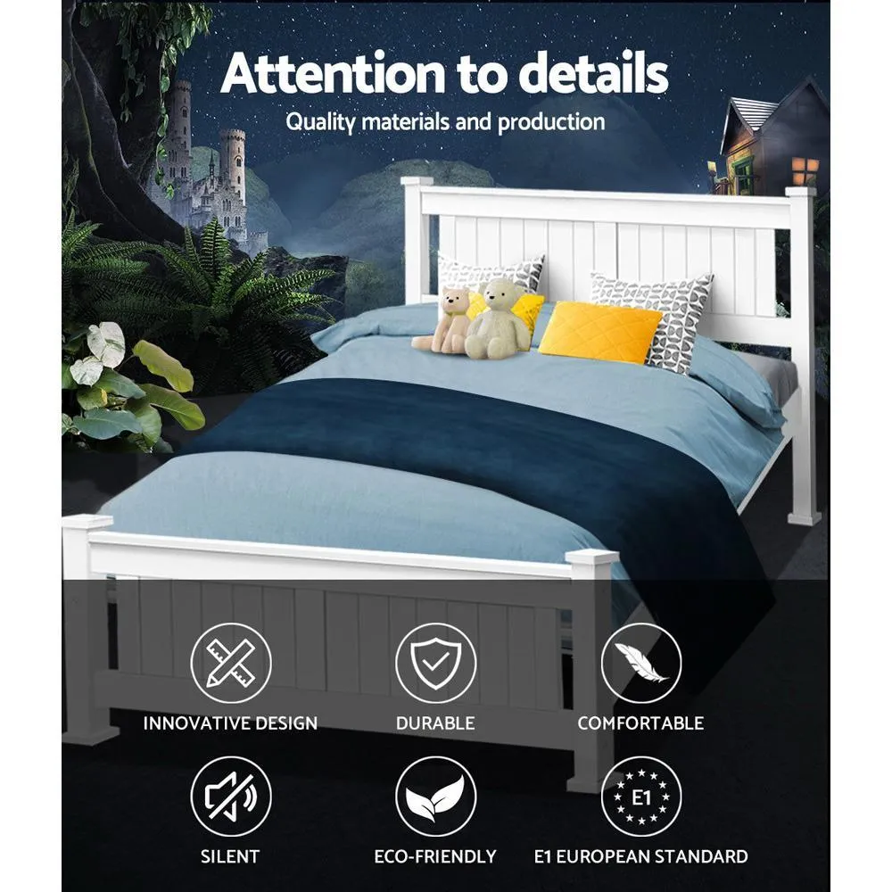 Double Package | Airlie Bed White & Normay Series Pillow Top Mattress (Medium Firm)