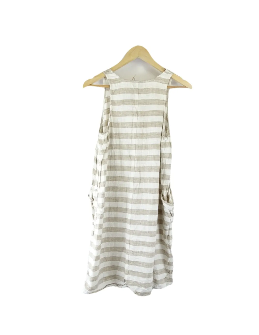 Eb & Ive Beige striped Dress S/M