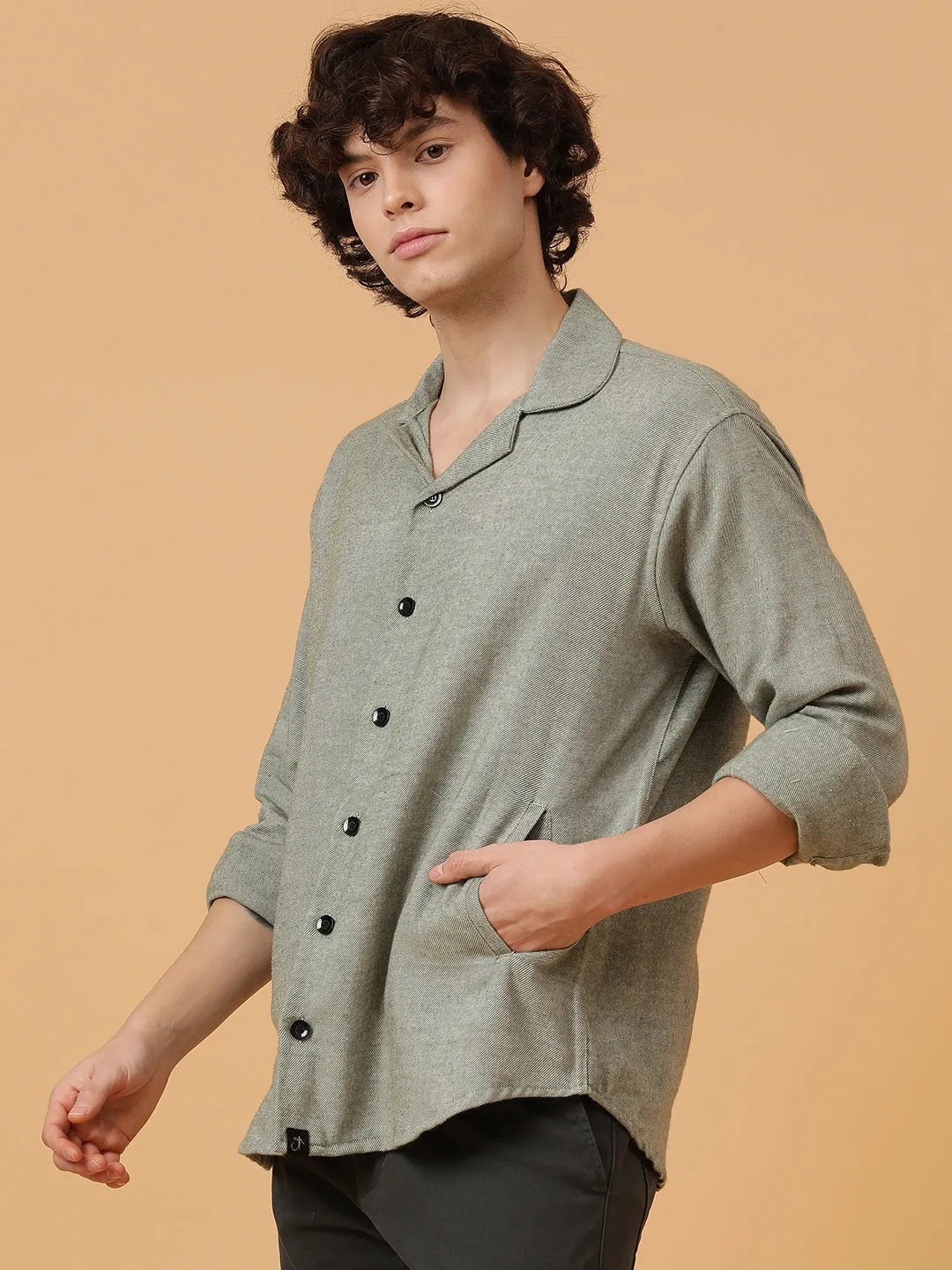 Flannel Double Kangaroo Pocket Oversized Unisex Shacket