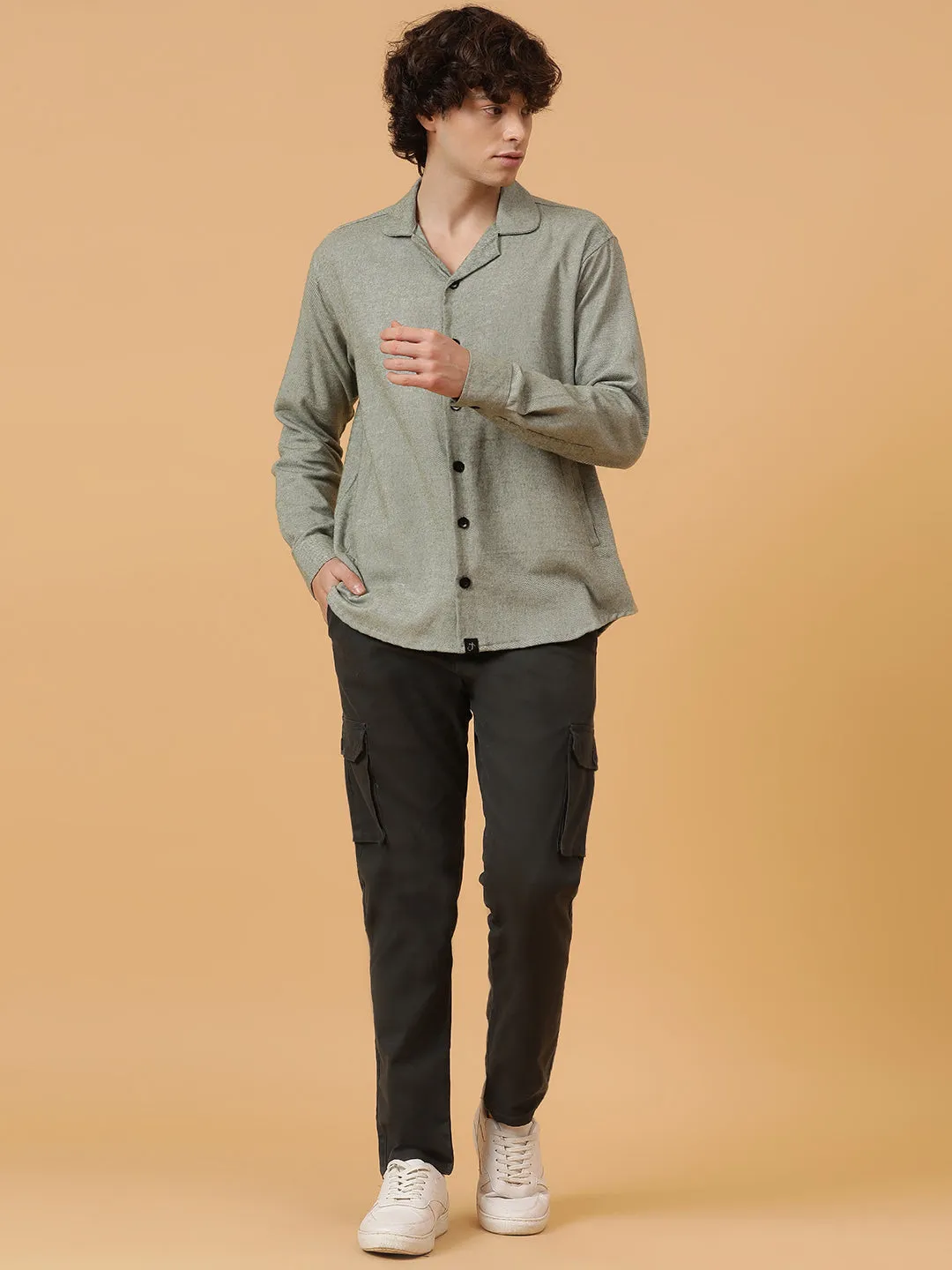 Flannel Double Kangaroo Pocket Oversized Unisex Shacket