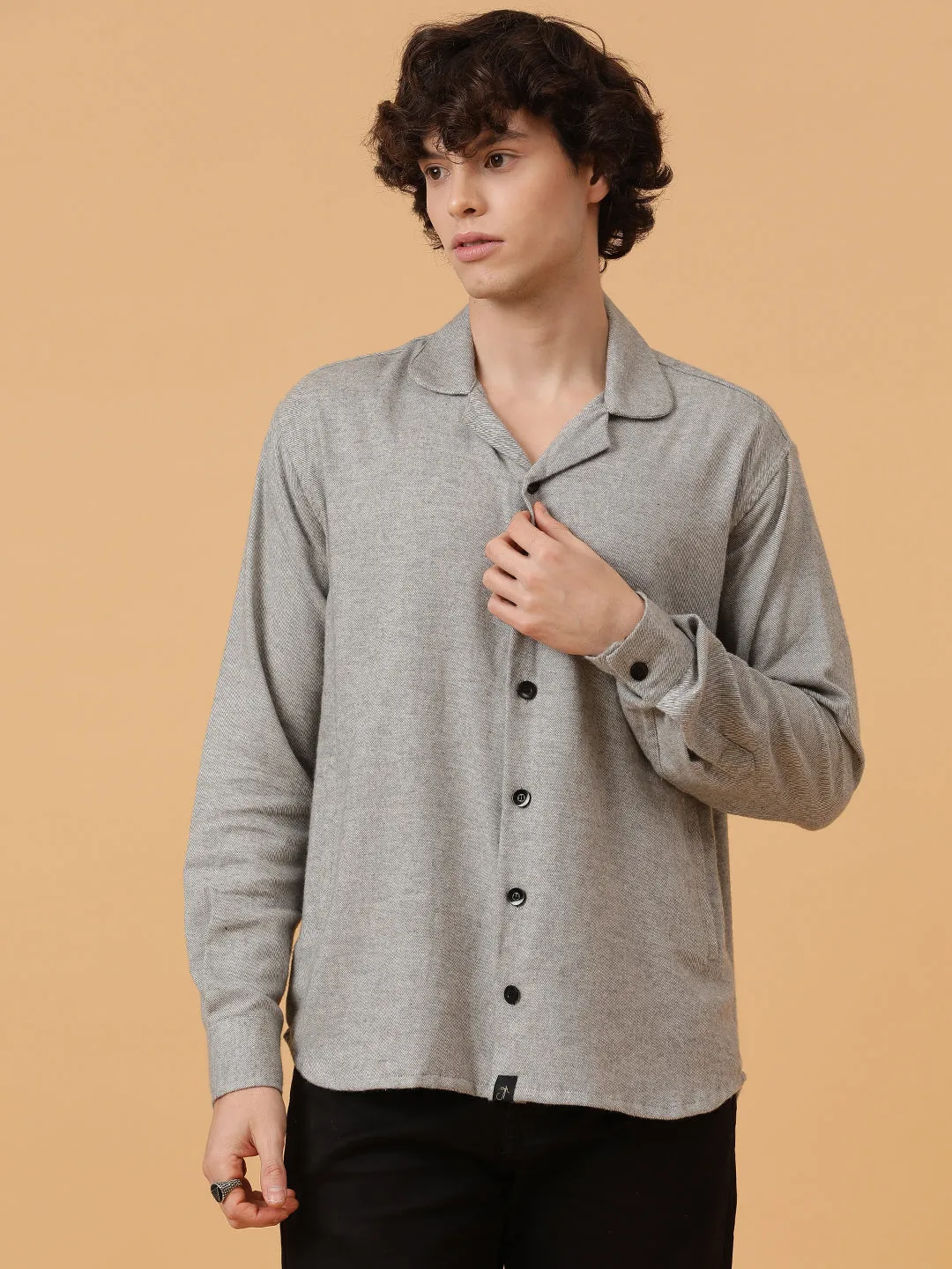 Flannel Double Kangaroo Pocket Oversized Unisex Shacket