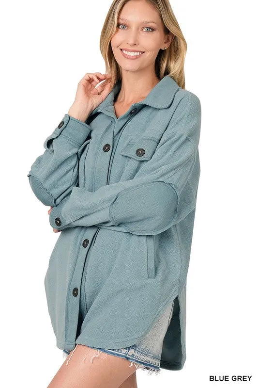 Fleece Jacket - blue grey, copper, rust