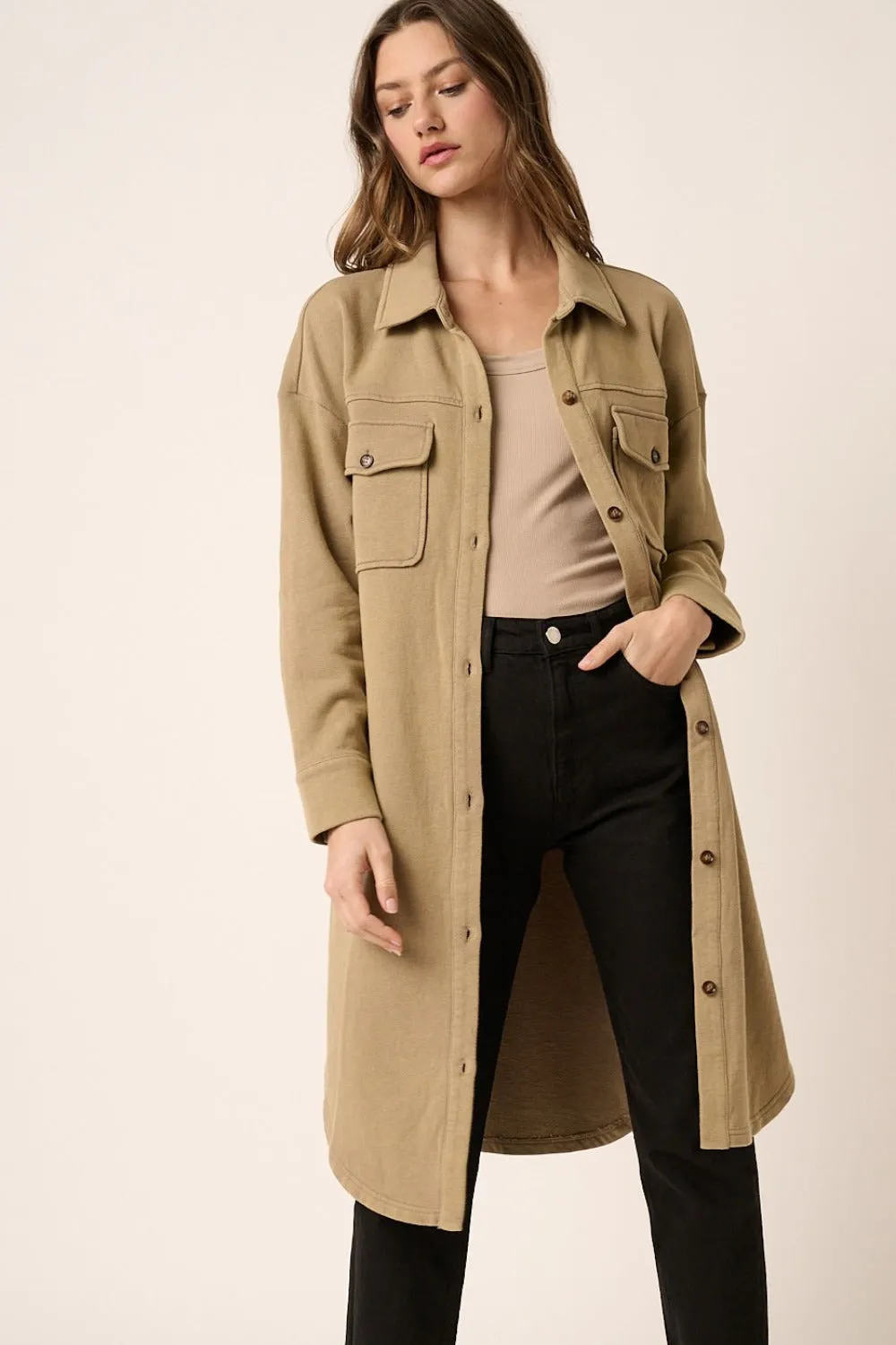 French Terry Longline Coat
