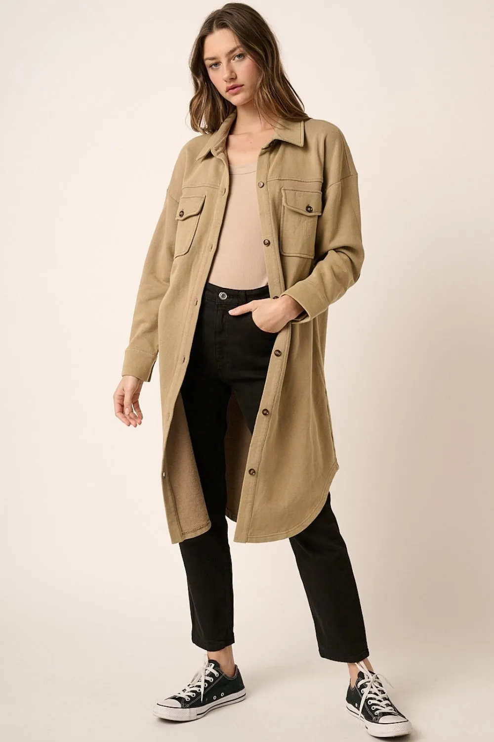 French Terry Longline Coat
