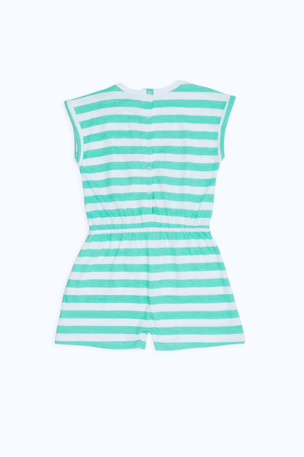 Girls Mint And White Stripe Minnie And Daisy Jumpsuit