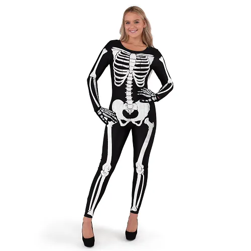 Glow-in-the-Dark Lady Skeleton Costume - Adult