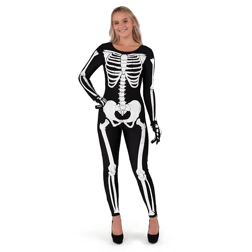 Glow-in-the-Dark Lady Skeleton Costume - Adult
