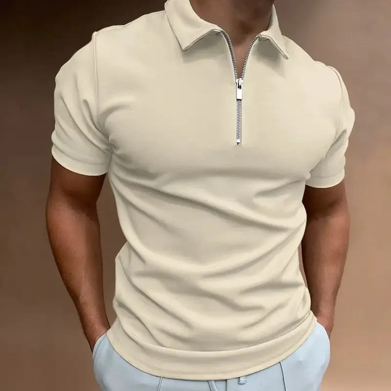 Henley Zip-Up Polo Shirt - Modern Comfort Meets Timeless Style