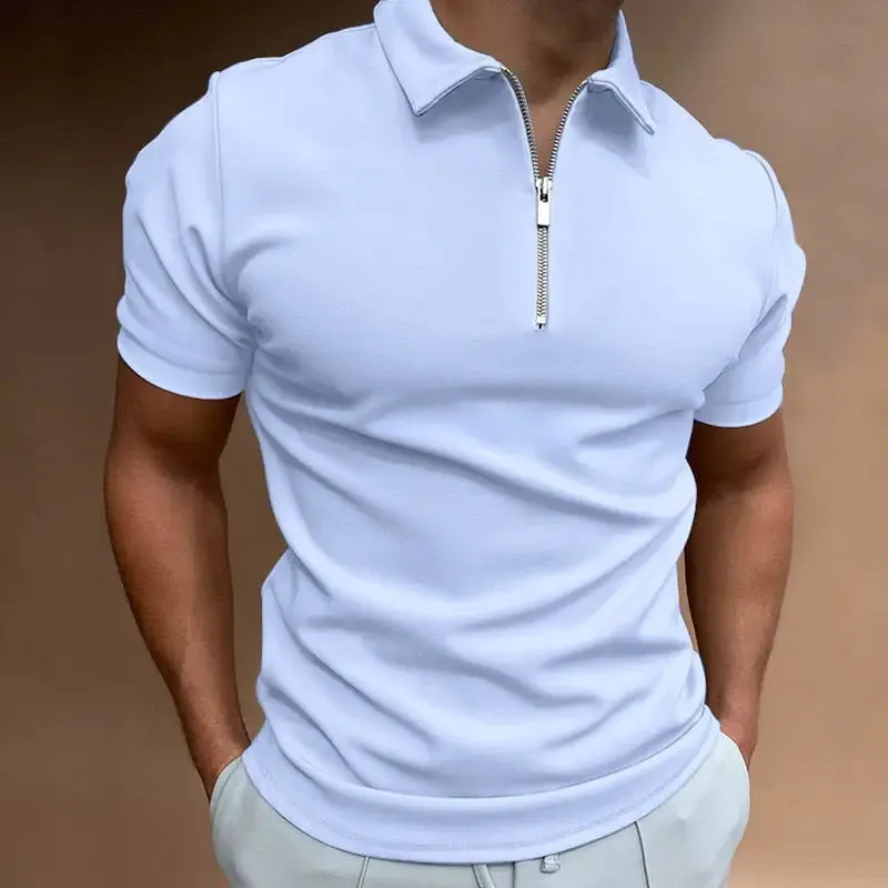 Henley Zip-Up Polo Shirt - Modern Comfort Meets Timeless Style