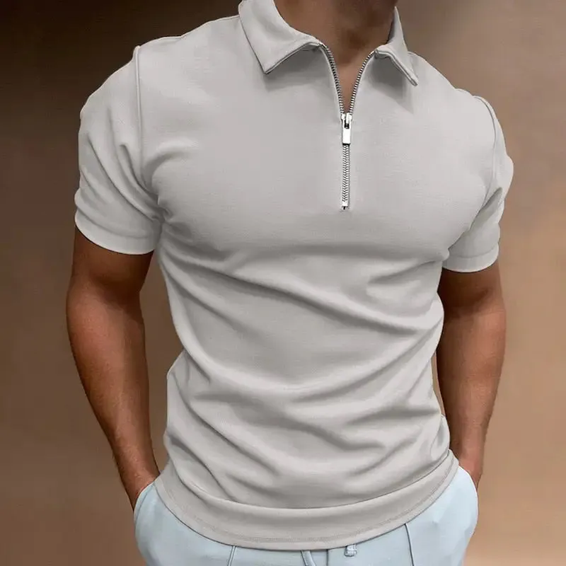 Henley Zip-Up Polo Shirt - Modern Comfort Meets Timeless Style