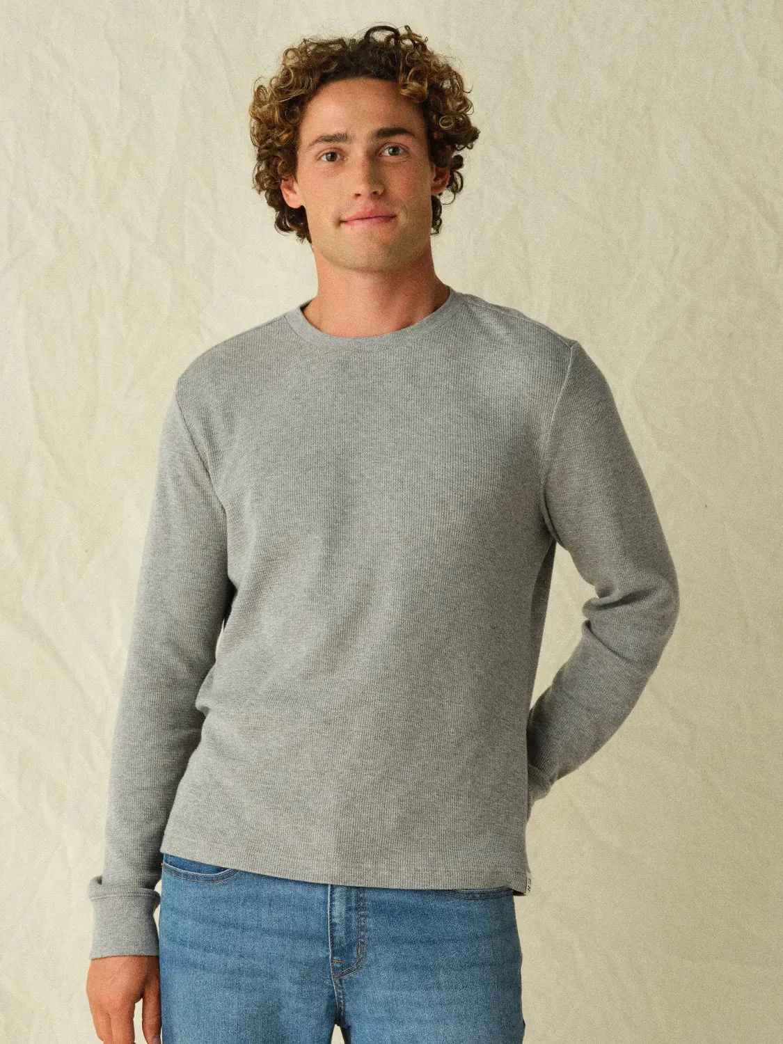 Hudson Waffle Crew | Heather Grey