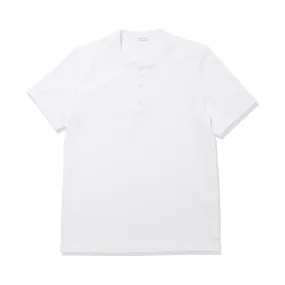 Hybrid Cotton Tailored Henley Neck T-shirt Color: White