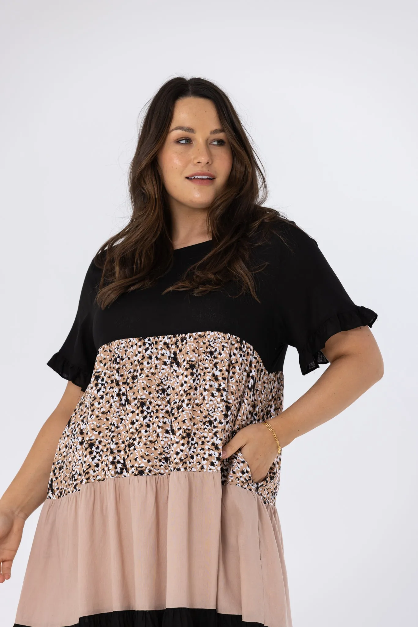 JACIE DRESS - Black/Nude