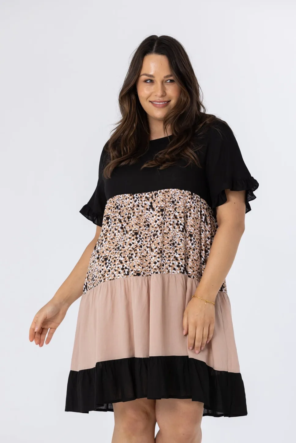 JACIE DRESS - Black/Nude