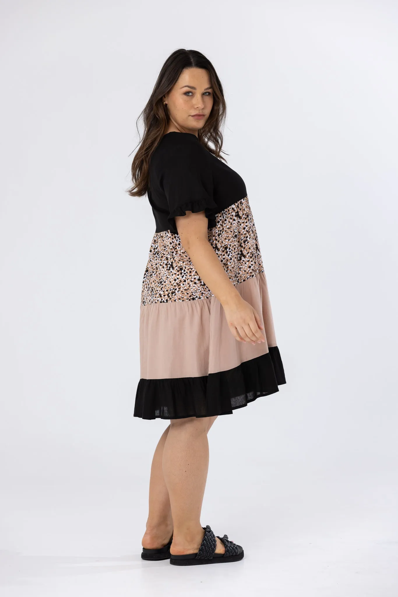 JACIE DRESS - Black/Nude