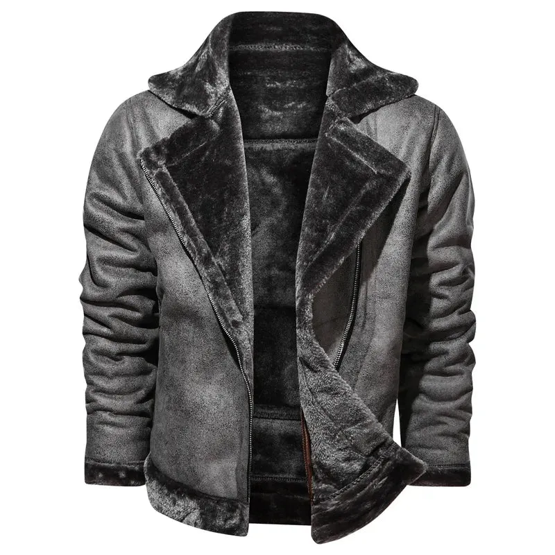 Jacket Tactical Faux Leather Jackets Outwear Fleece Coats Fur Inner Windbreaker Men's Winter Thick Warm Military Bomber Pu