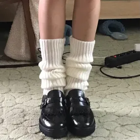 Japanese Lolita Sweet Girl Leg Warmer Knit Socks Wool Ball Knitted