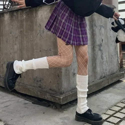 Japanese Lolita Sweet Girl Leg Warmer Knit Socks Wool Ball Knitted
