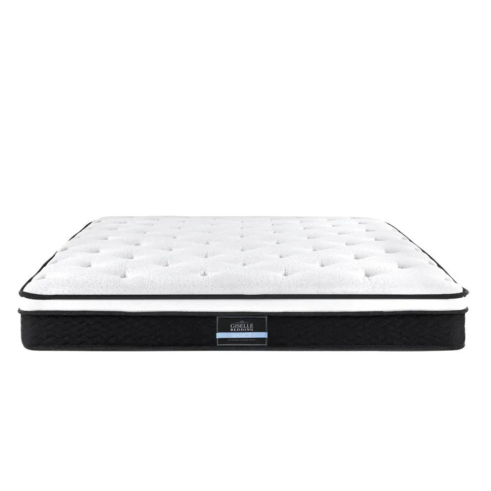 King Package | Burnett Bed Frame With Oversized Headboard Grey & Bonita Euro Top Mattress (Medium Firm)